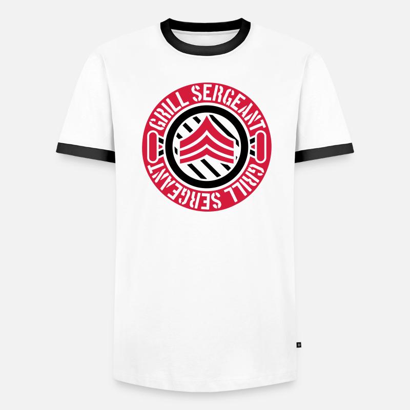 Barbecue Grill Sergeant Stamp Men's Ringer Shirt