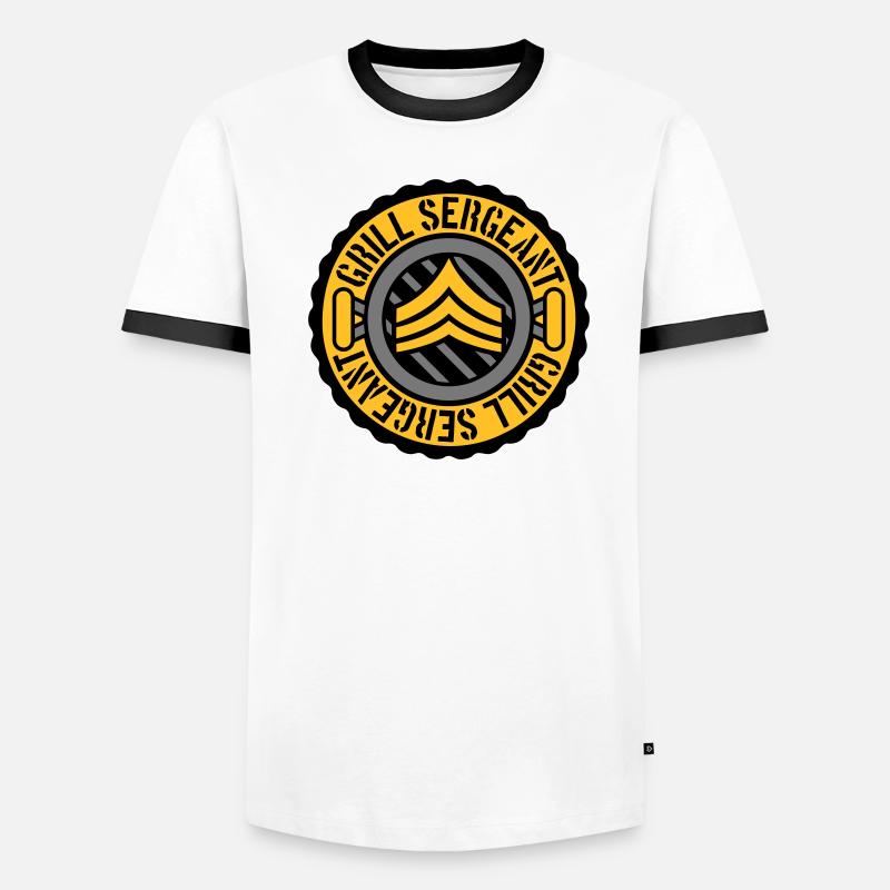 Grill Sergeant Stamp BBQ Men's Ringer Shirt