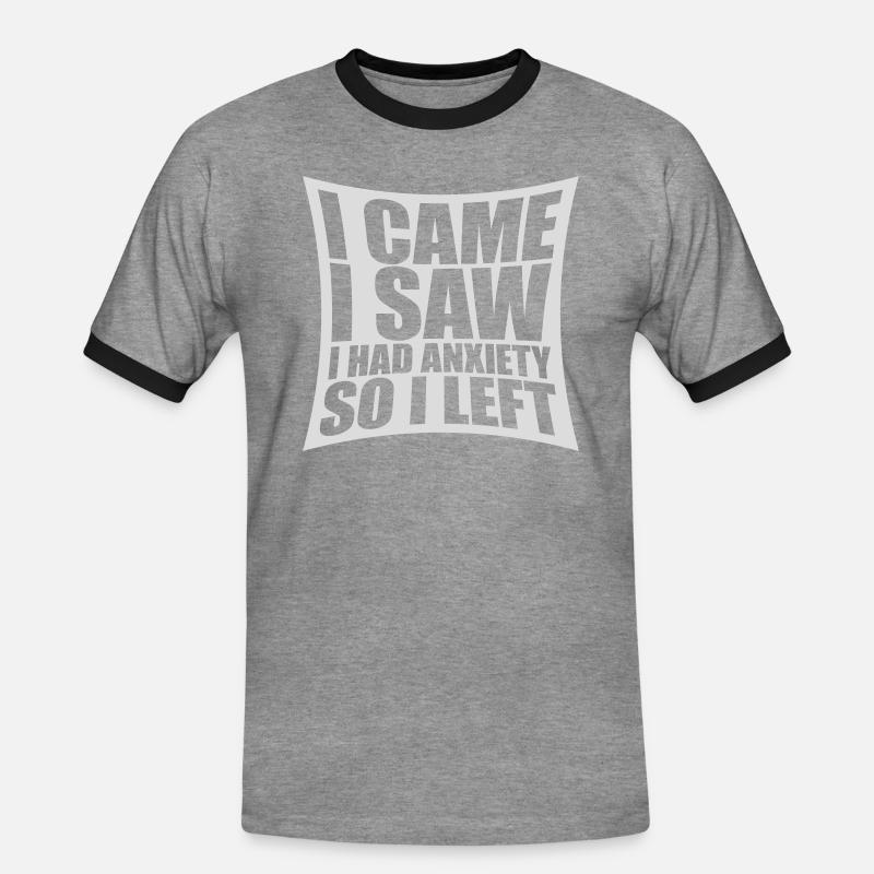 J’avais de l’anxiété en disant - T-shirt contrasté Homme - gris chiné/noir