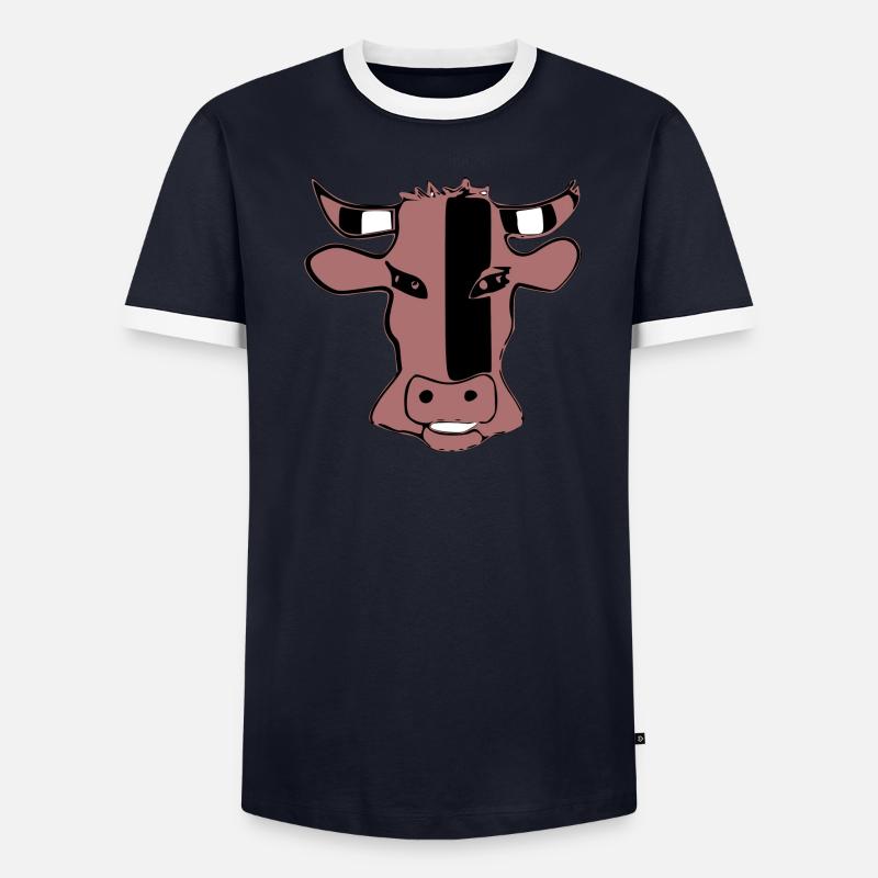 Stylized cow's head Men's Ringer Shirt
