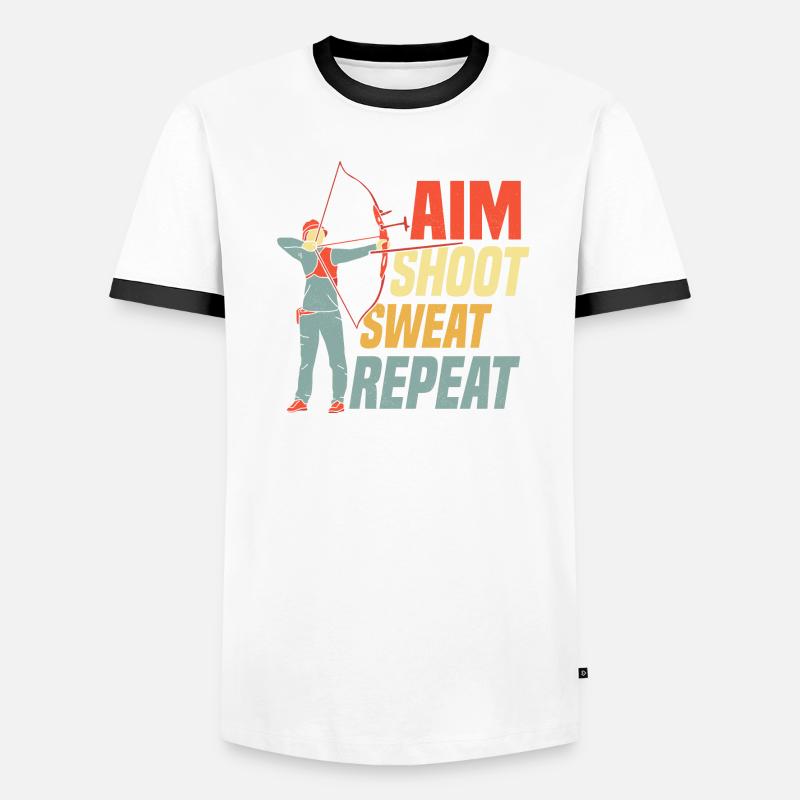 Aim Shoot Sweat Repeat Bow & Arrows Target Archery Männer Kontrast-T-Shirt