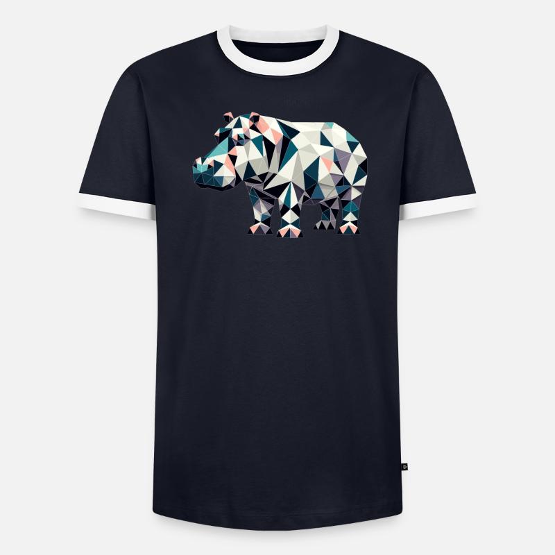 Nilpferd // hippo Männer Kontrast-T-Shirt
