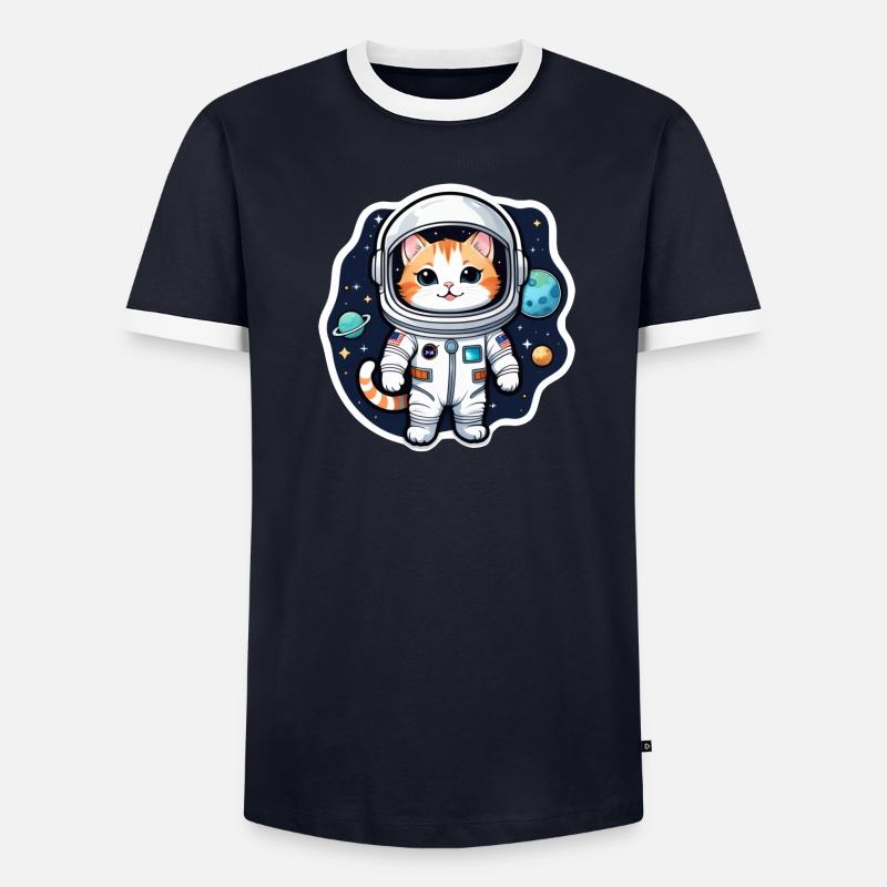 chat astronaute - espace T-shirt contrasté Homme