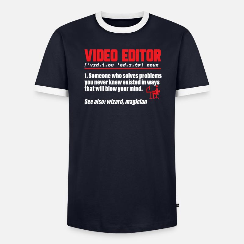 Monteur vidéo Cinéaste Vidéaste T-shirt contrasté Homme