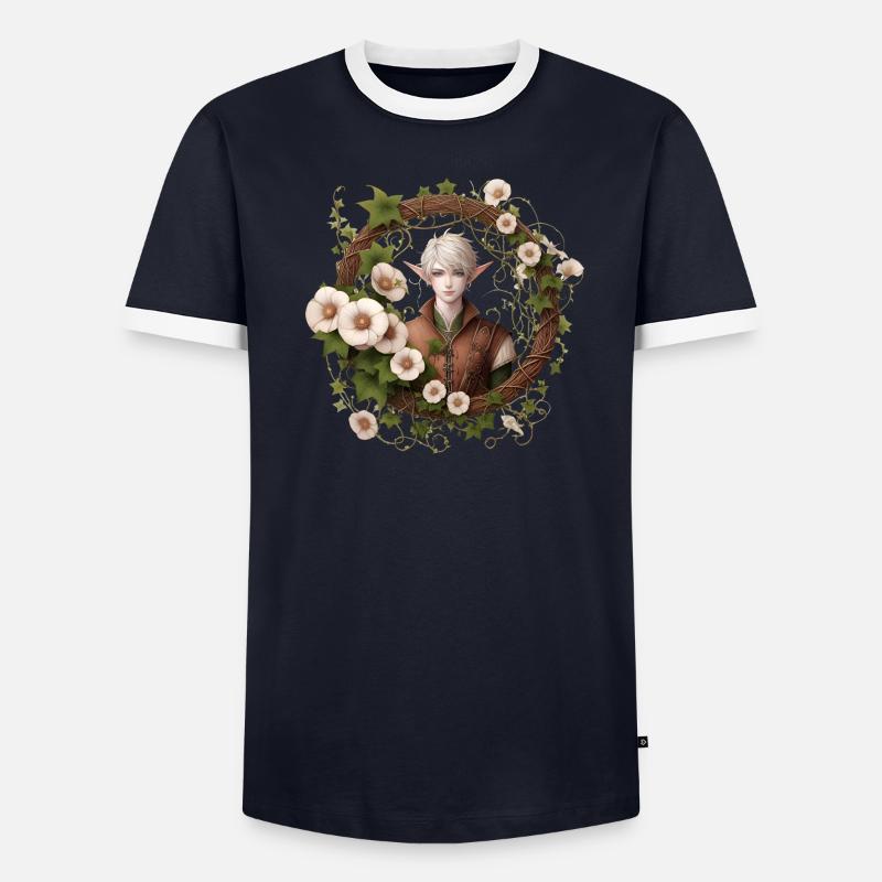 Elfe des fleurs T-shirt contrasté Homme