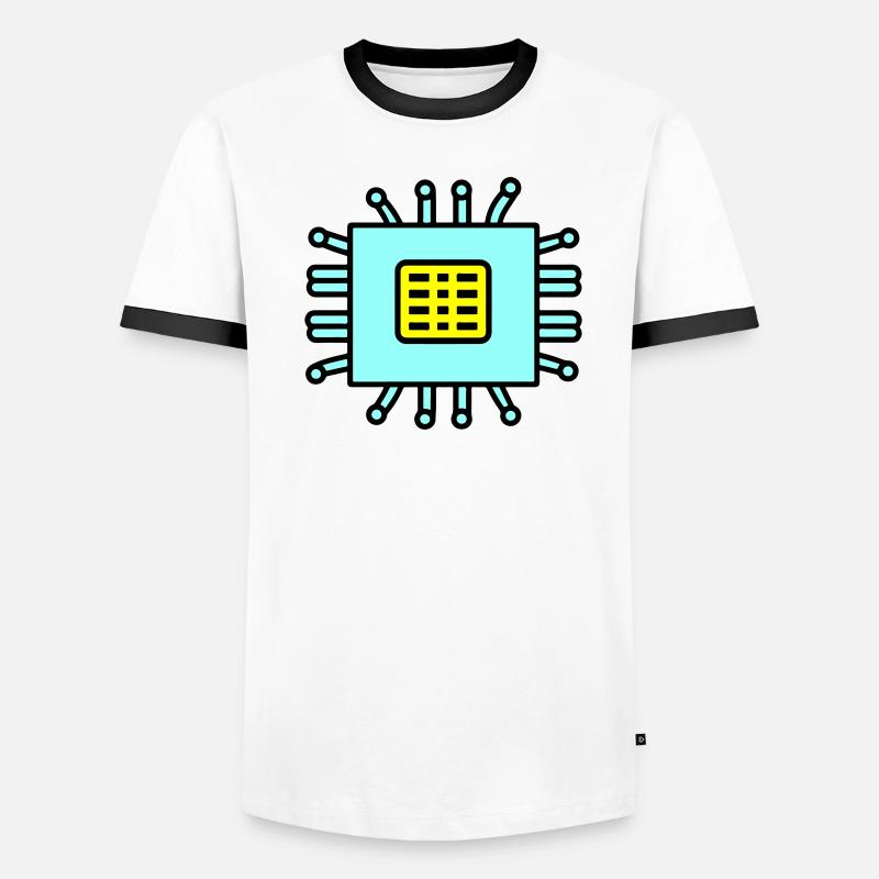 Digital Computer Chip Icon Men's Ringer Shirt