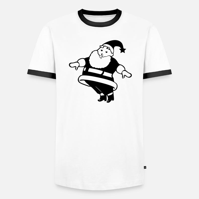 Weihnachtsmann Comic Männer Kontrast-T-Shirt