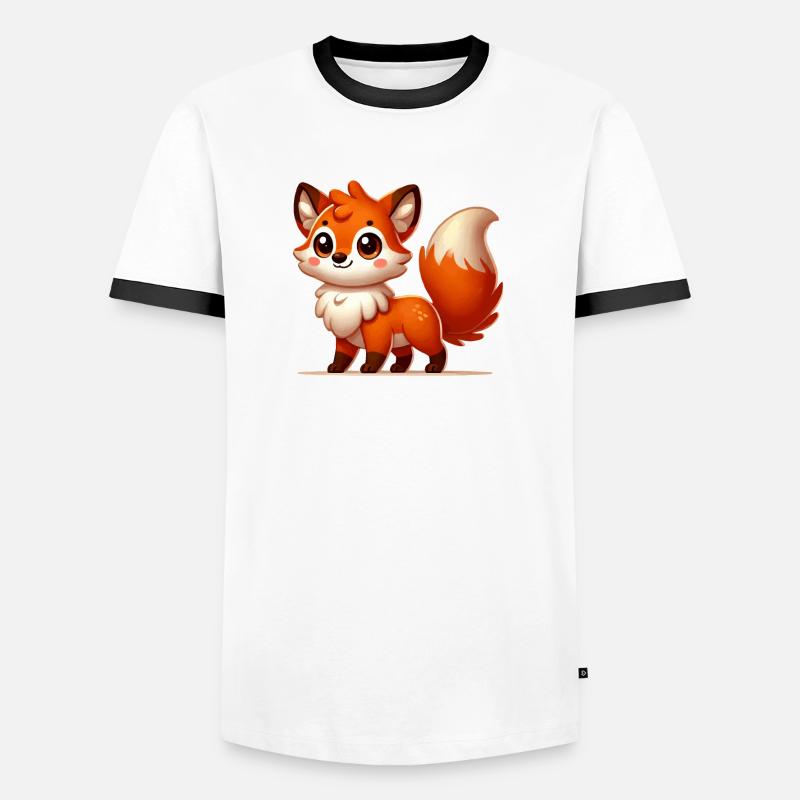 Fuchs Comic Männer Kontrast-T-Shirt