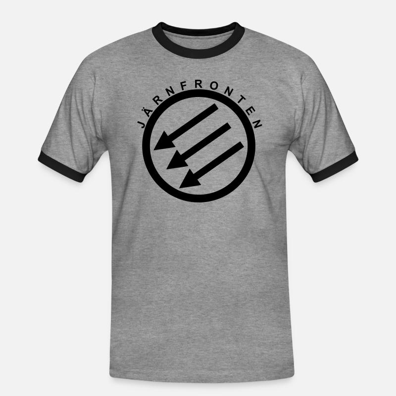 Järnfronten / Eiserne Front / Iron Front - Men's Ringer Shirt - heather grey/black
