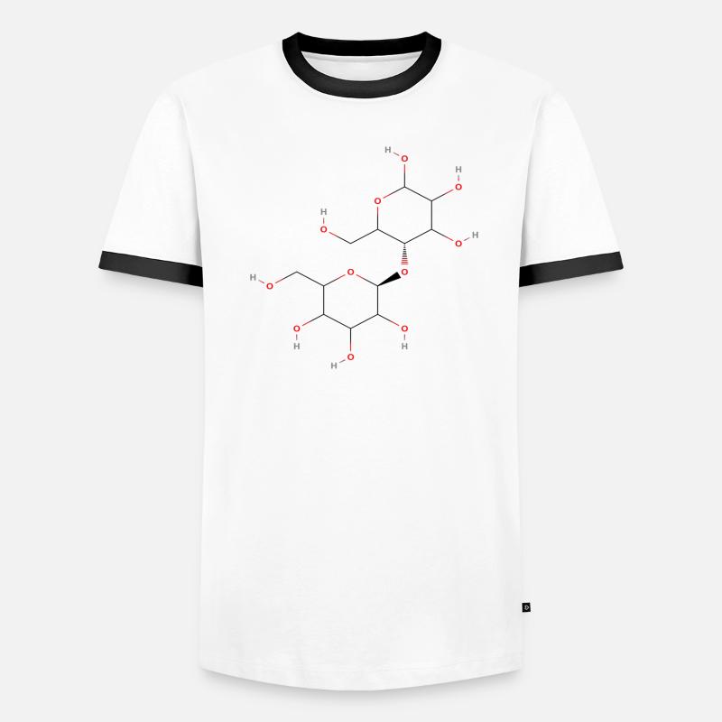 Molécule de cellulose - Formule structurale colorée T-shirt contrasté Homme