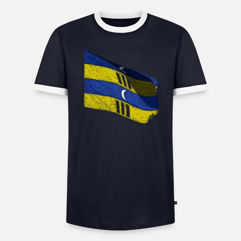 Drapeau Amelander - Drapeau d’Ameland T-shirt contrasté Homme
