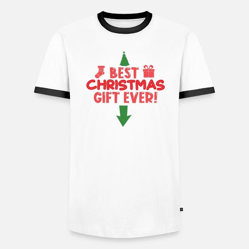 Grossesse de Noël Enceinte T-shirt contrasté Homme