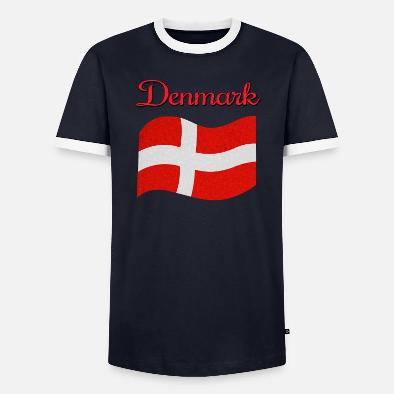 Drapeau du Danemark T-shirt contrasté Homme