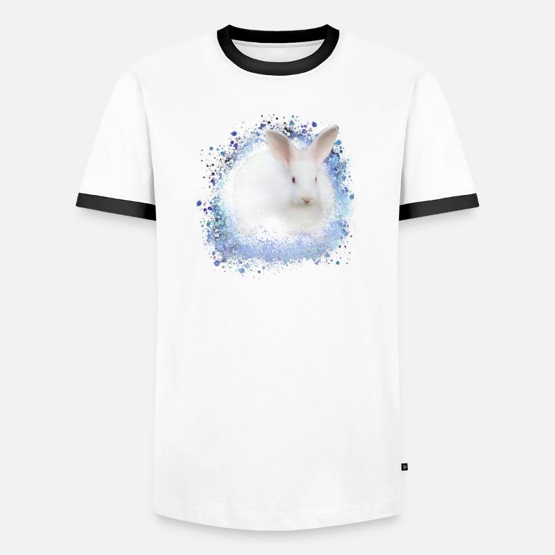 white rabbit,rabbit,graffiti,blue Men's Ringer Shirt