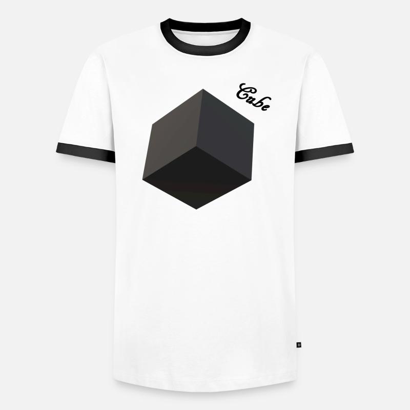 Cube 3D Männer Kontrast-T-Shirt