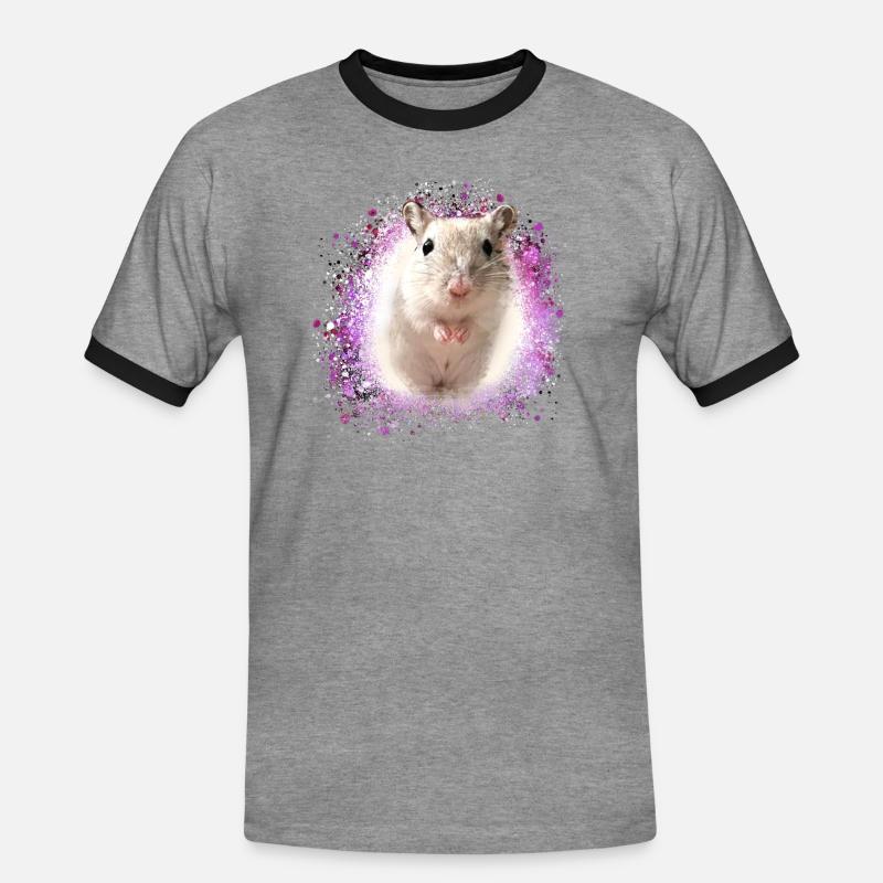 Springmaus,maus,graffiti,malerei,spitzmaus - Männer Kontrast-T-Shirt - Grau meliert/Schwarz