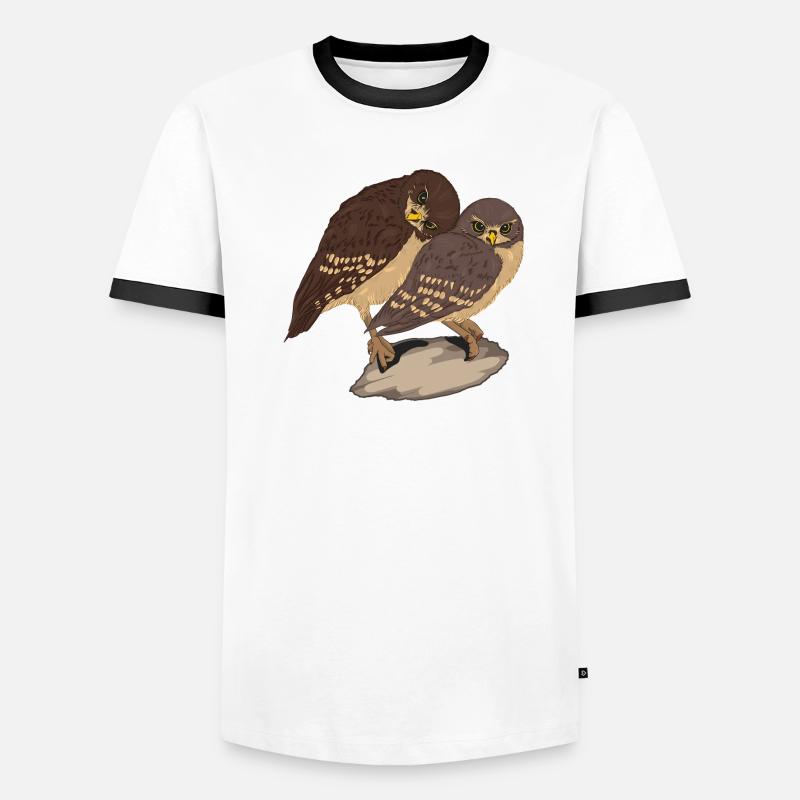 Eule Männer Kontrast-T-Shirt