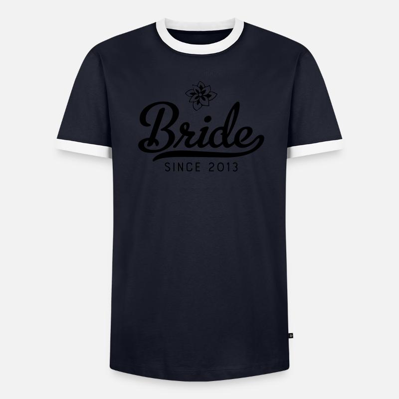 Bride since 2013 - Männer Kontrast-T-Shirt - undefined