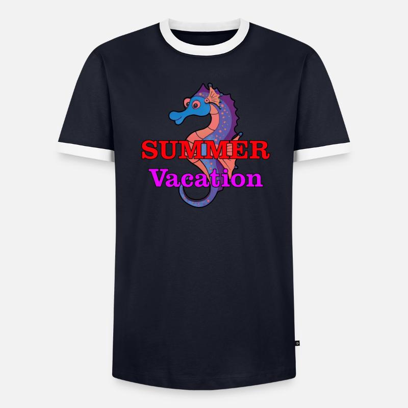 Seepferdchen Männer Kontrast-T-Shirt