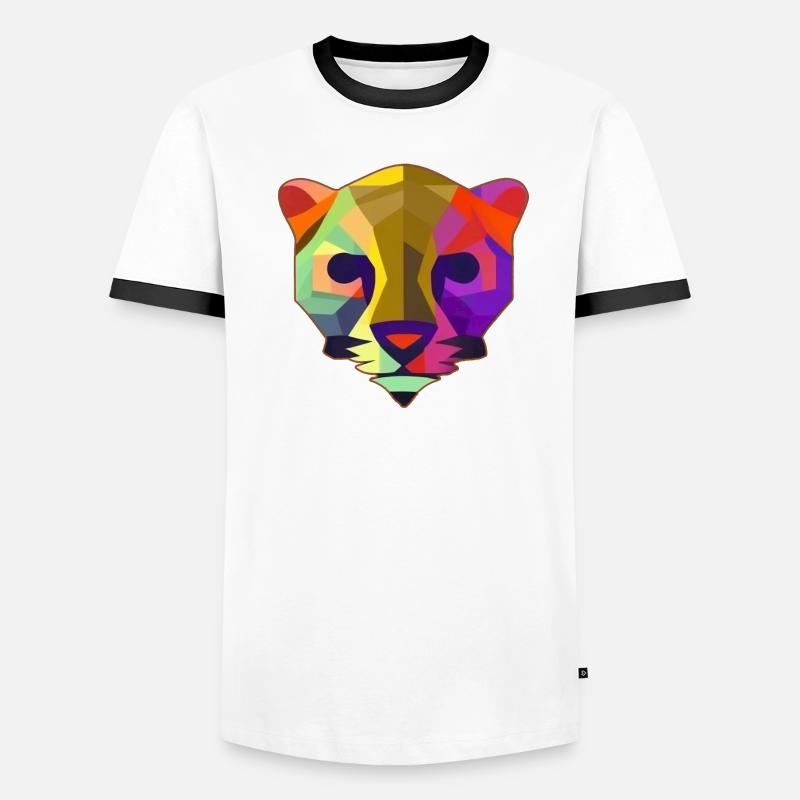 Multicolored stylized panther Men's Ringer Shirt