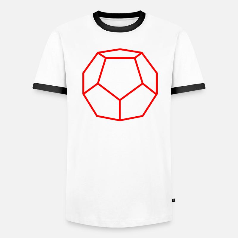 Roter Dodekaeder Männer Kontrast-T-Shirt