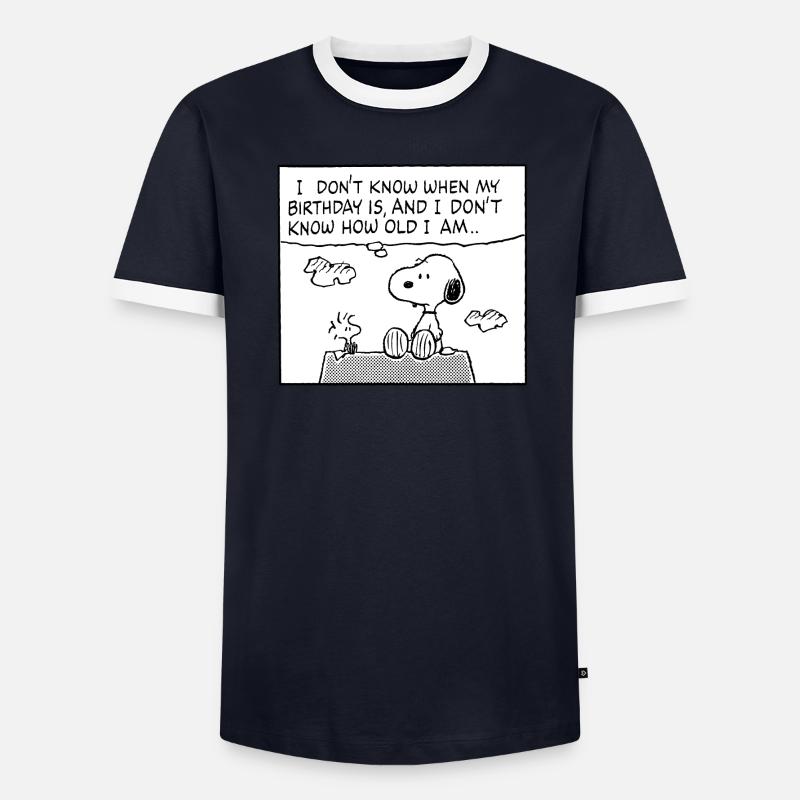 Peanuts Design Geburtstag Mit Spruch Und Snoopy Männer Kontrast-T-Shirt