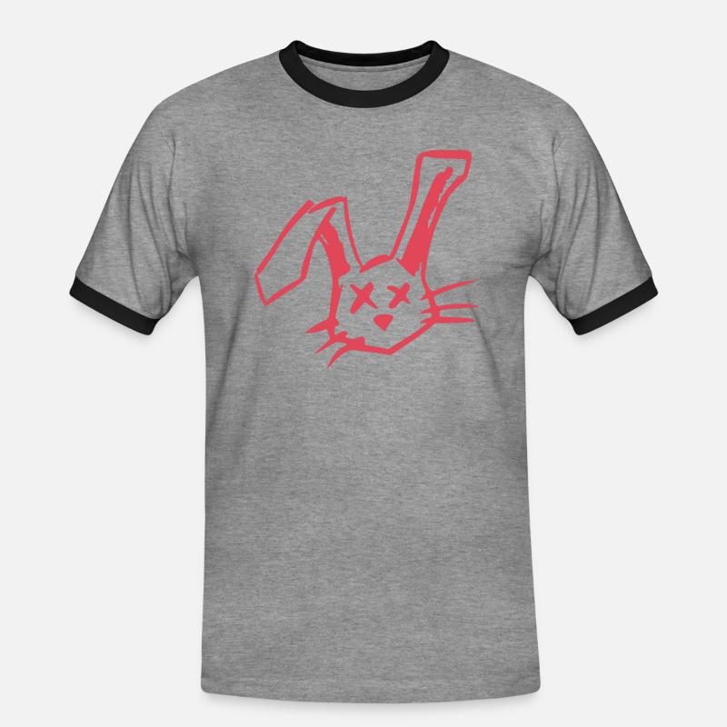 Dead Rabbit - Männer Kontrast-T-Shirt - Grau meliert/Schwarz