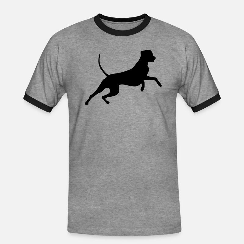 rhodesian_ridgeback_cb - Männer Kontrast-T-Shirt - Grau meliert/Schwarz