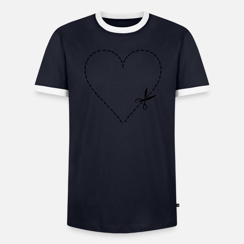 coeur decouper T-shirt contrasté Homme