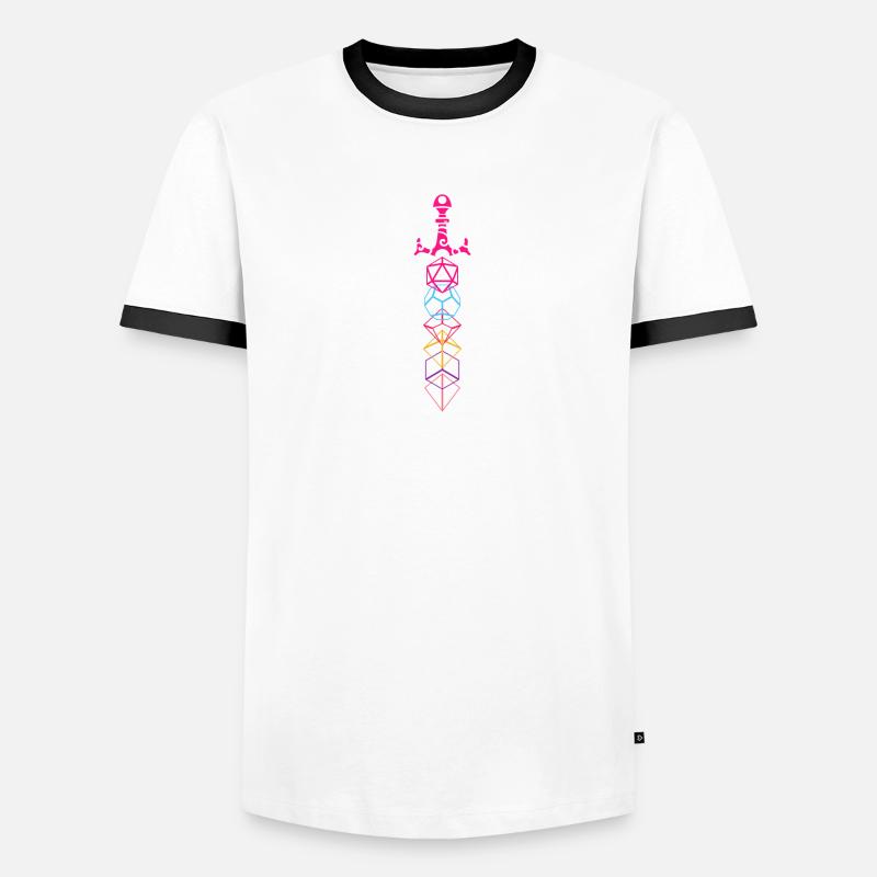 Synthwave Polyhedral D20 Dice RPG sur table T-shirt contrasté Homme