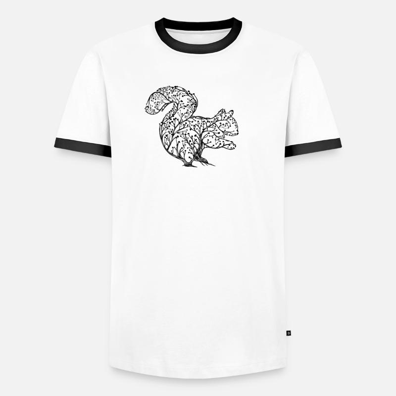 Squirrel made from branches. Decorative Men's Ringer Shirt