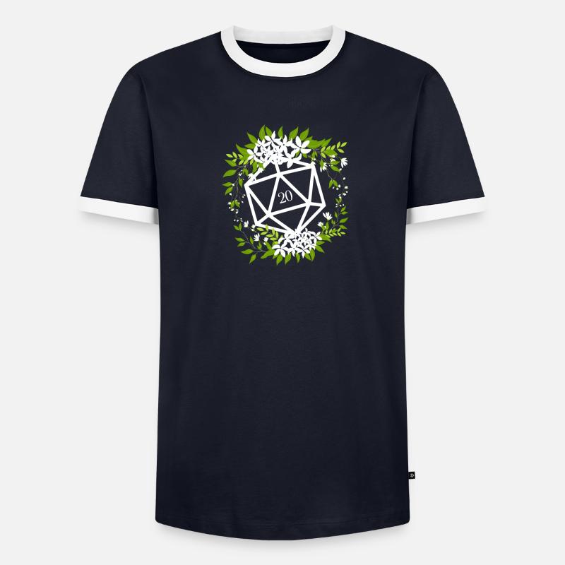Druides Polyédriques Floraux D20 Dés Fleurs T-shirt contrasté Homme