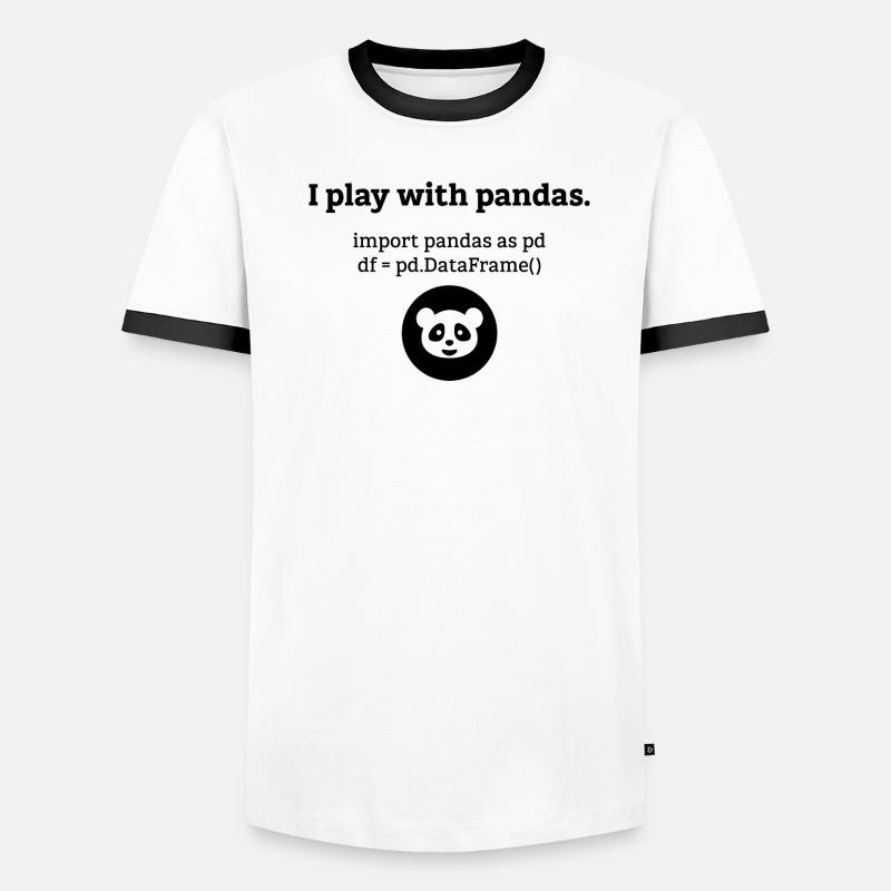 Pandas Data Science Computer Science Gift Men's Ringer Shirt