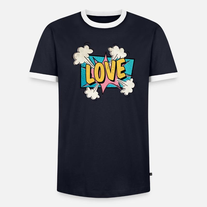 Love exploding BD style amoureux T-shirt contrasté Homme