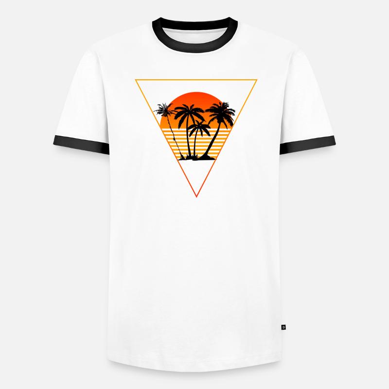 Synthwave-Retrowave Männer Kontrast-T-Shirt