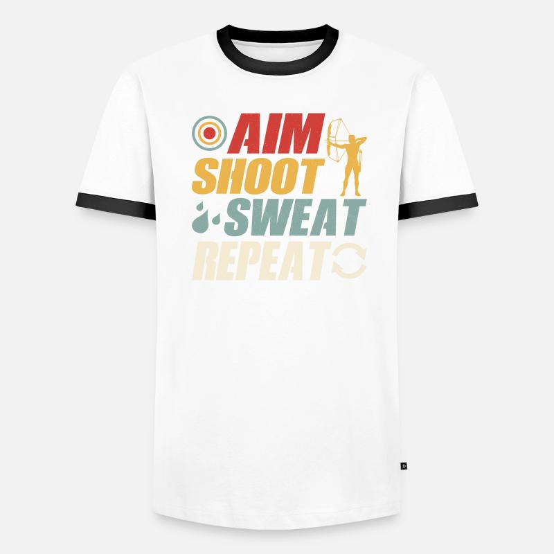 Aim Shoot Sweat Repeat Archery Target Bow & Arrows Männer Kontrast-T-Shirt