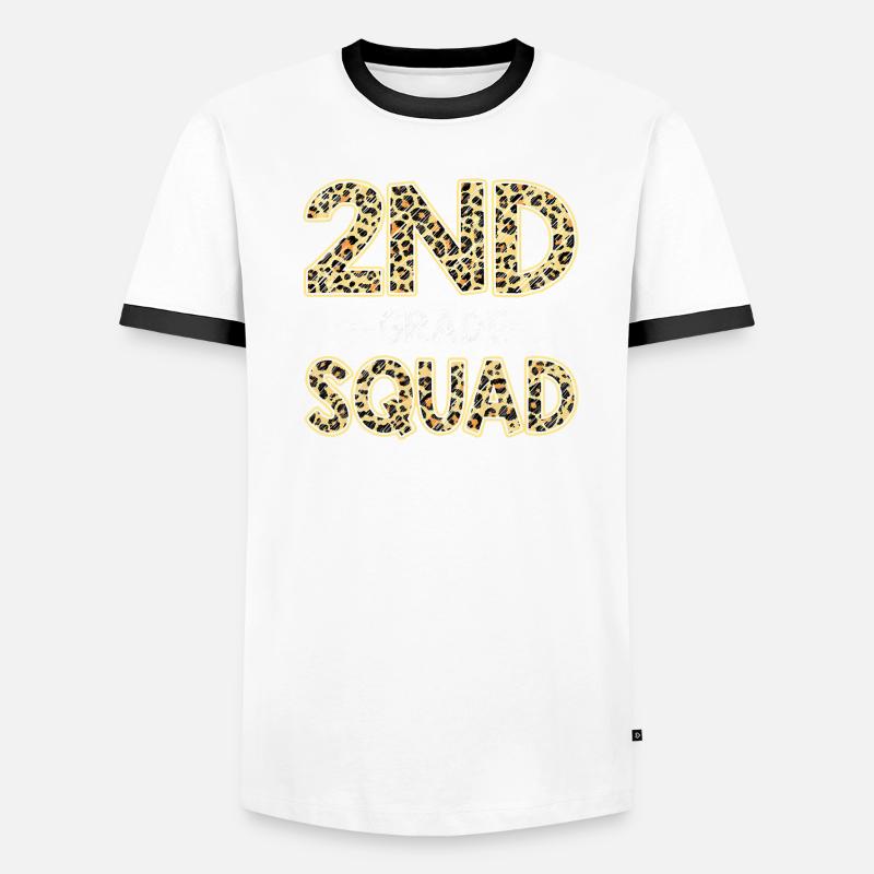 2Nd Grade Squad Leopard Second Grade Teacher Stud Men's Ringer Shirt