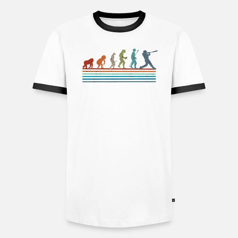 Évolution rétro vintage baseball T-shirt contrasté Homme