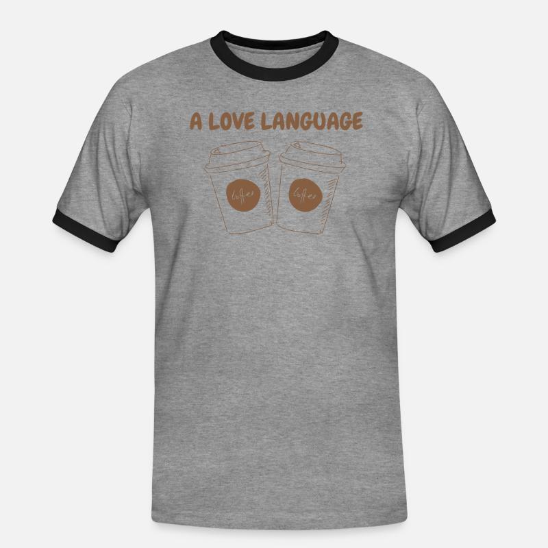A LOVE LANGUAGE - Männer Kontrast-T-Shirt - Grau meliert/Schwarz