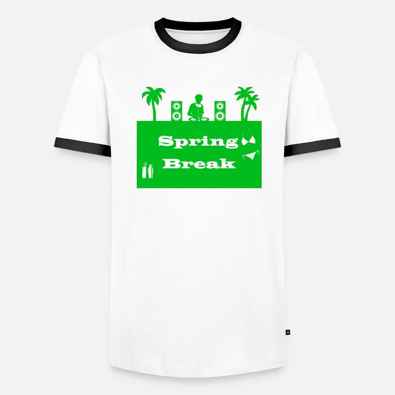 spring break vert T-shirt contrasté Homme