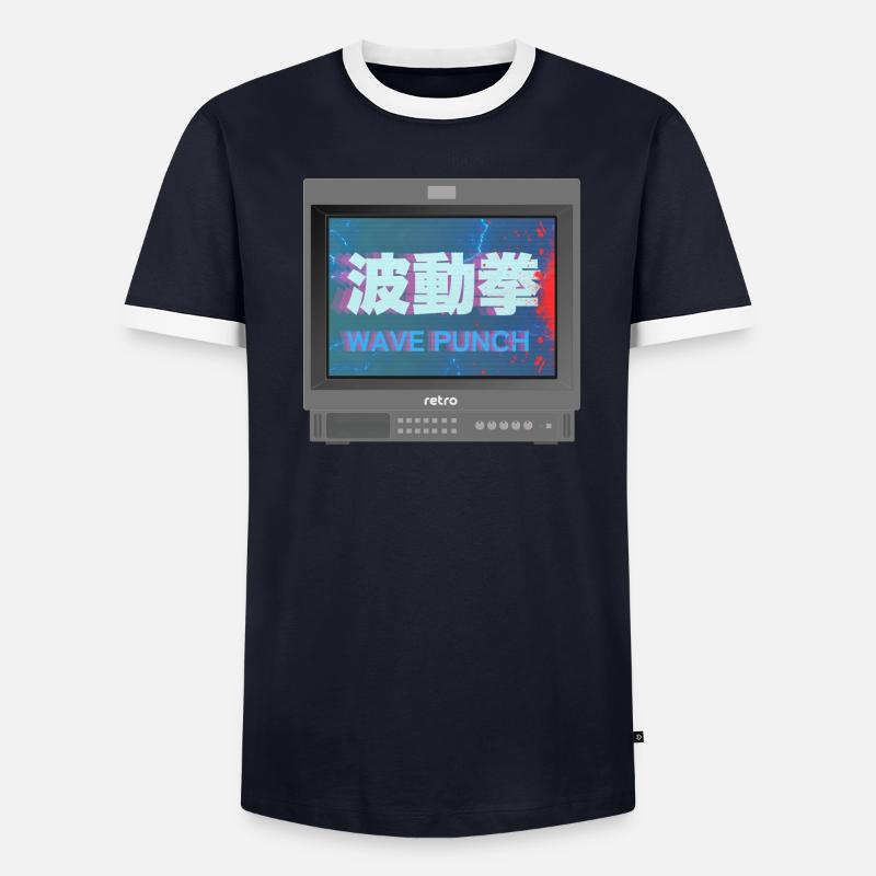 Retrogaming - Wave Punch Men's Ringer Shirt