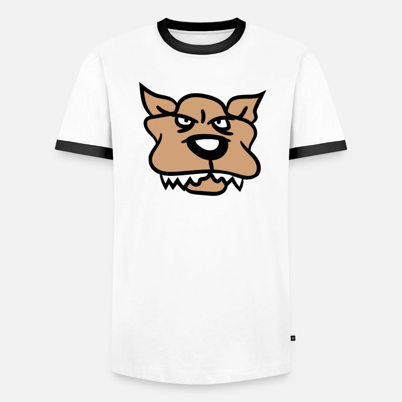 Dog, Monster, Evil, , Wolf, Sharp Teeth Men's Ringer Shirt
