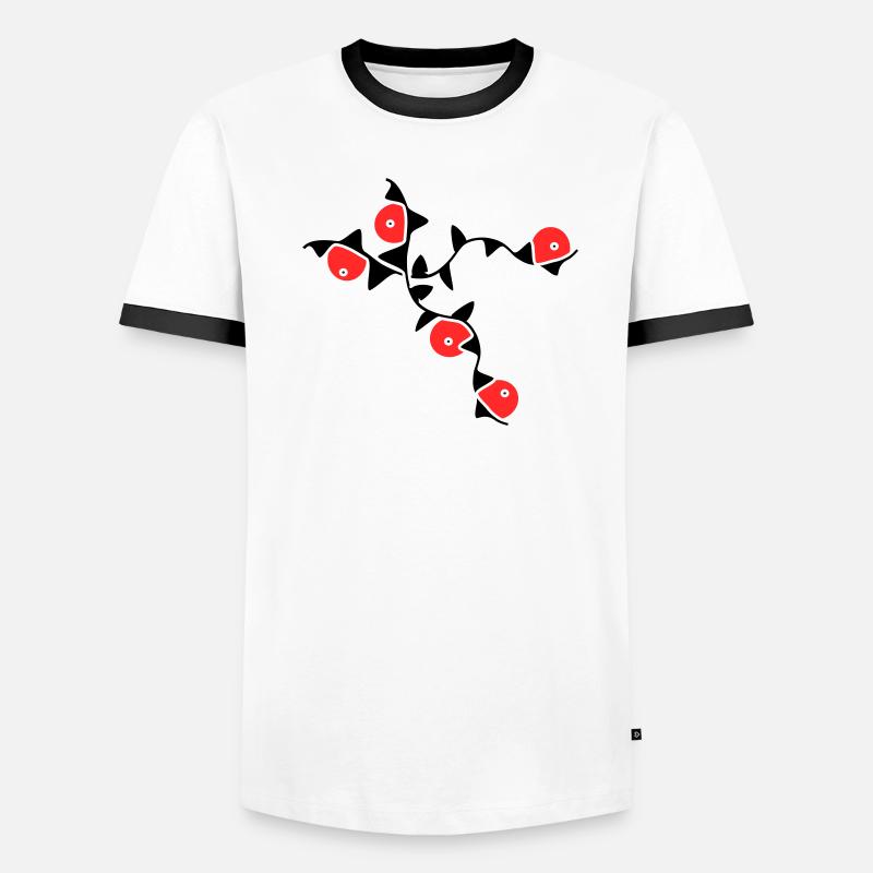 Vrilles de fleurs T-shirt contrasté Homme