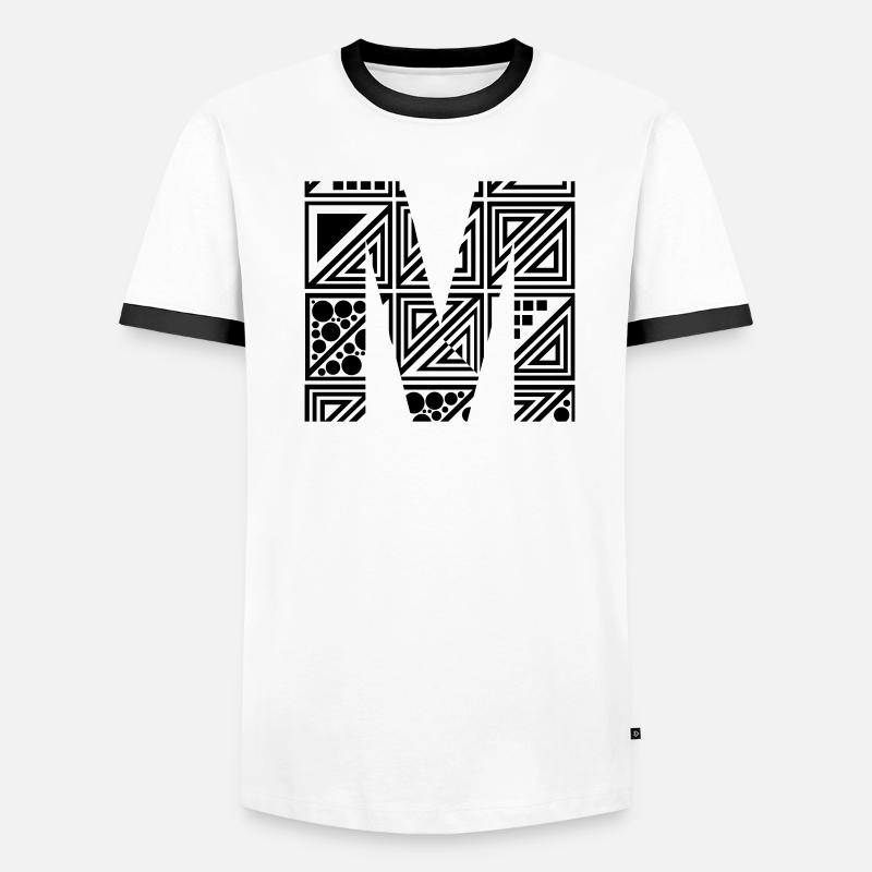 Buchstabe M Männer Kontrast-T-Shirt