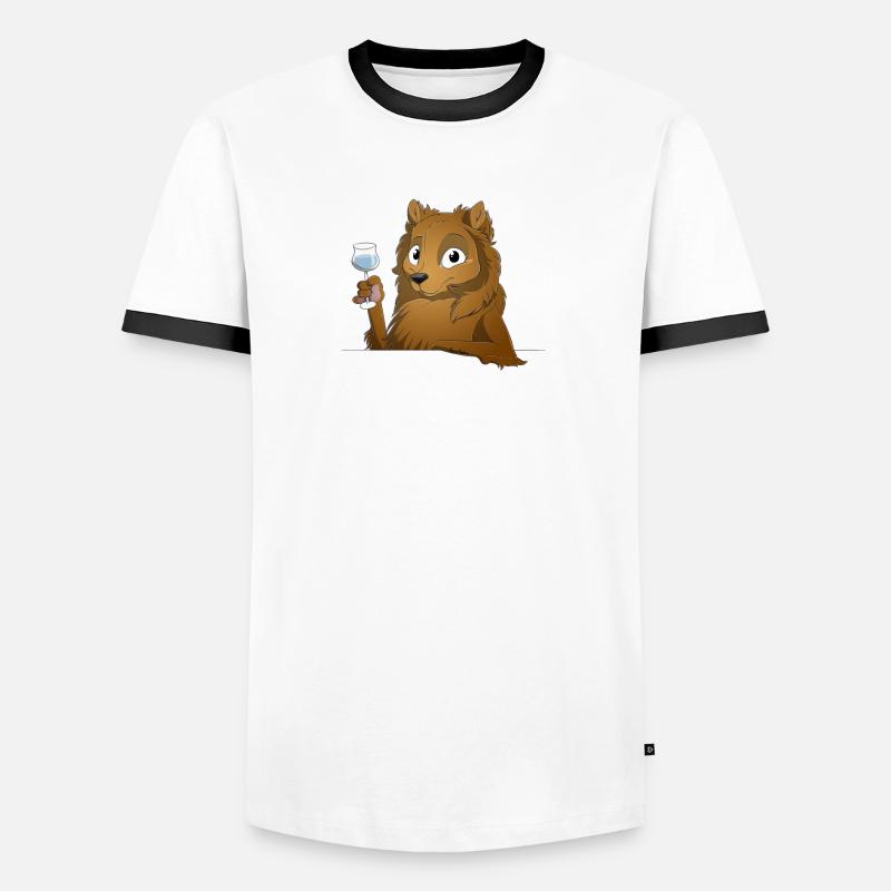 Trinkender oder treibender Spitz Männer Kontrast-T-Shirt