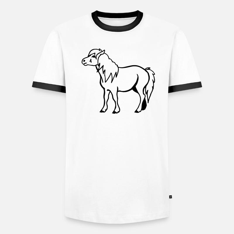 Pony Pferdchen Männer Kontrast-T-Shirt