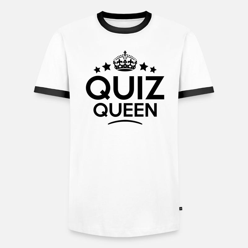 quiz queen keep calm style copy Men's Ringer Shirt
