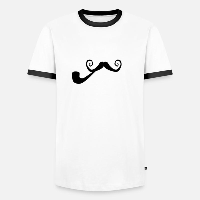 Bart mit Pfeife Männer Kontrast-T-Shirt