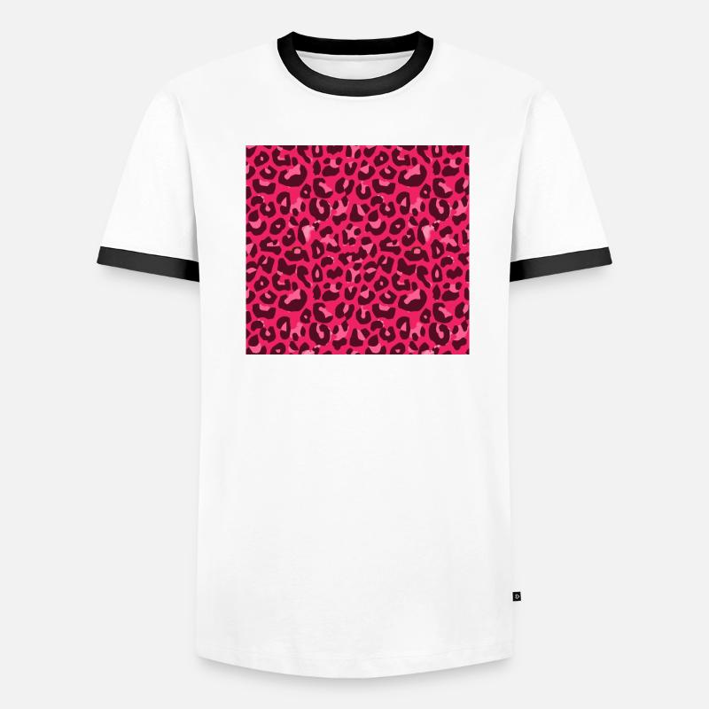 Leopard pattern pink wildcat Men's Ringer Shirt