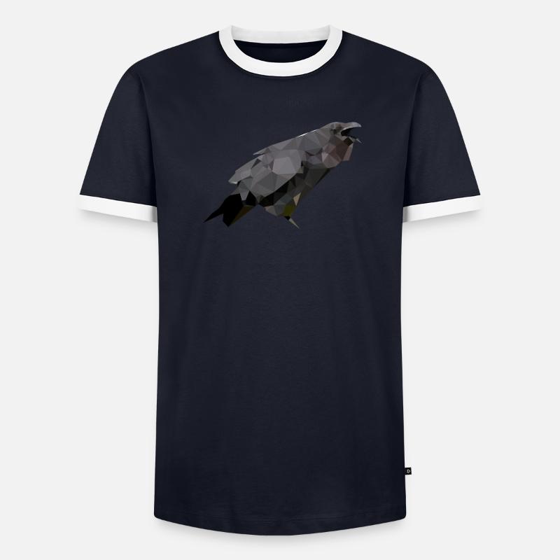Polygon Krähe Männer Kontrast-T-Shirt